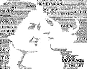Typography Word portrait - great gift  for the ONE YOU LOVE