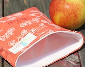 Reusable Sandwich Bag - Bicycles Handmade by Willow Handmade