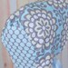 Baby Bonnet Reversible Wallflowers in Blue, Sun Hat by Willow Handmade