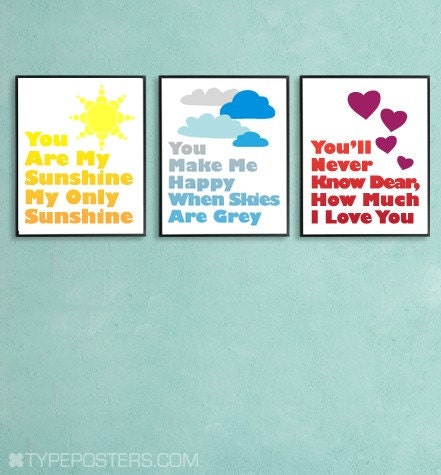 You Are My Sunshine - Art Print Set of 3