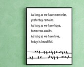 As long as we have hope - Typography Art Print