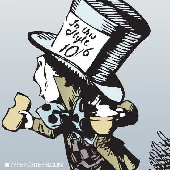 Vintage Alice in Wonderland Art Print - The Mad Hatter