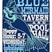 Blue Mermaid Tavern Bar Sign Poster