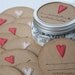Mason jar gift labels - hearts - 12pc - regular or wide-mouth