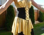 Figure skating, dance dress - Gold and black pirate wench