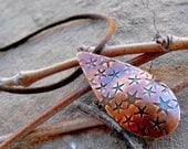 A drop of sky in a night full of stars (handmade copper pendant)