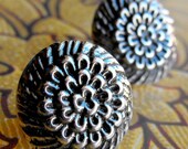 Studs sterling silver dahlia earrings (victorian look)