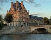Paris France, La Seine photography - 'Crepuscule, la Louvre'