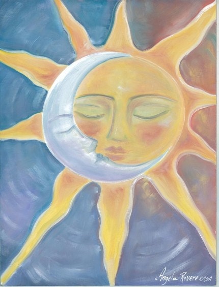 Fine Art Print Sun And Moon Eternal Love By Intothebluepaintshop