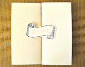 Banner of Love (Set of 10) handmade gate fold valentine cards with hand-stampled LOVE banner from anna.michelle Cards