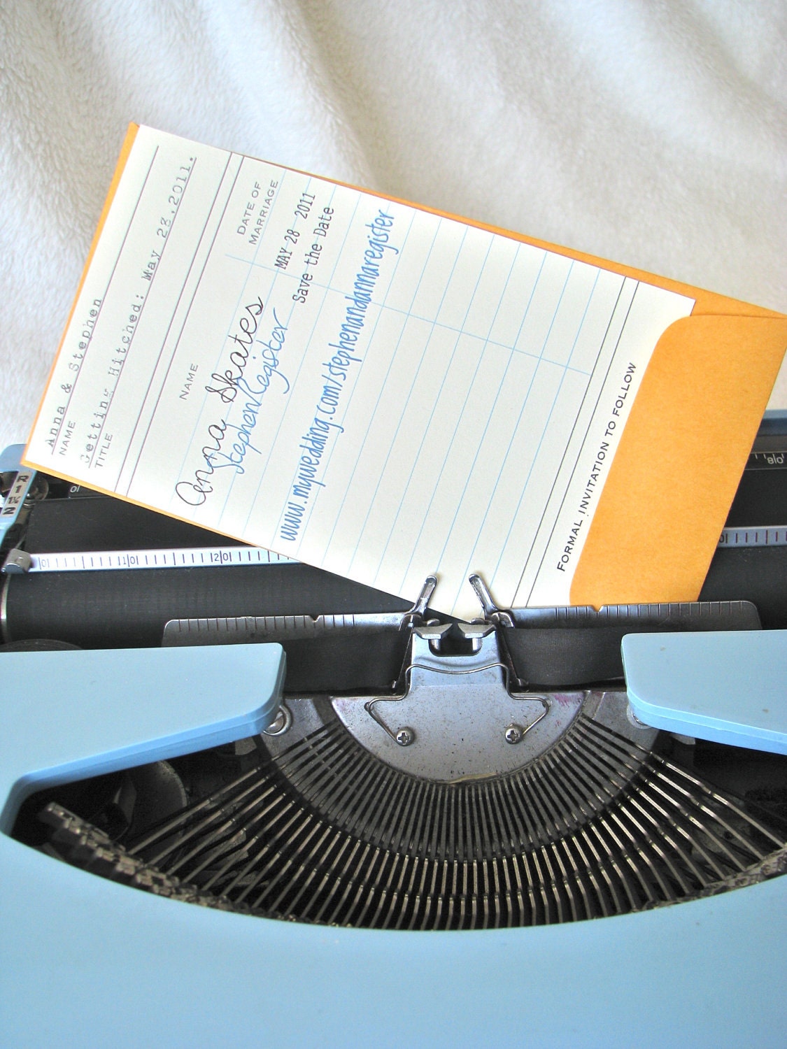 Save-the-Date Library Card from anna.michelle Cards