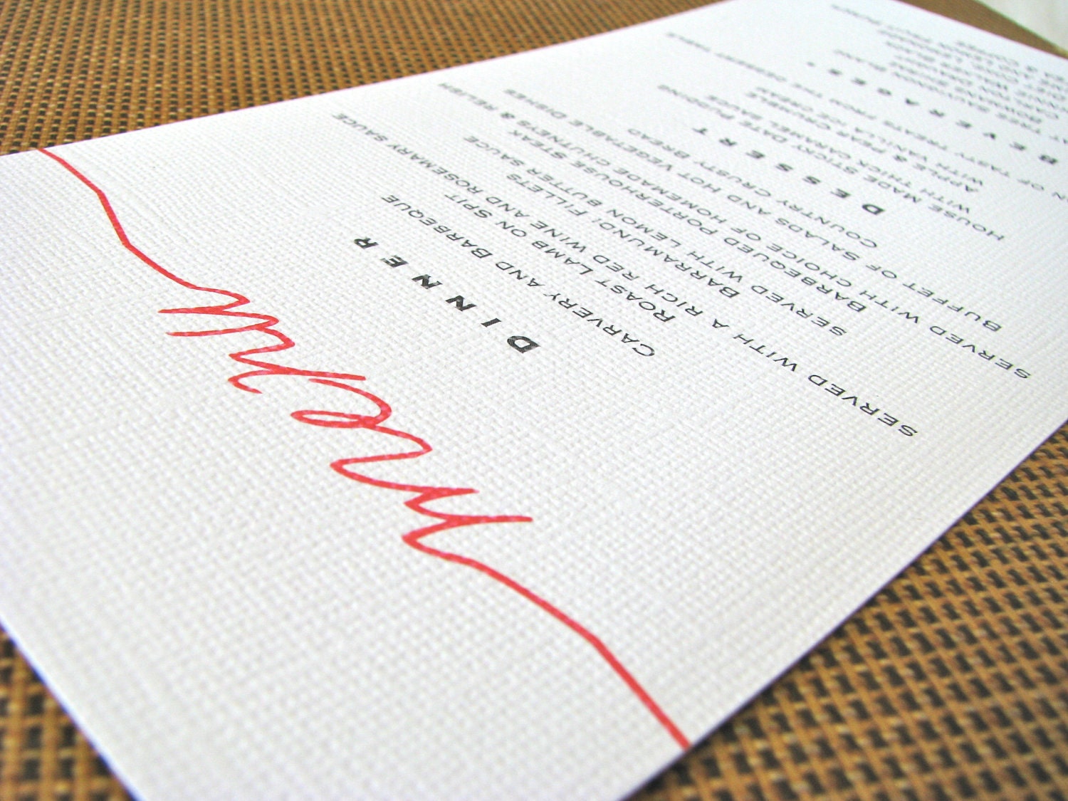 The Minimalist Menu - A customizable wedding and event menu 4"x8" from anna.michelle Cards