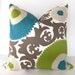 Decorative Designer Indoor / Outdoor -  Suzani Pillow Cover - 18x18 inches - Fahri - Teal / Lime / Taupe / Sand and Ivory