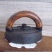 Beautiful Antique Wood Handled Cast Iron Clothing Iron
