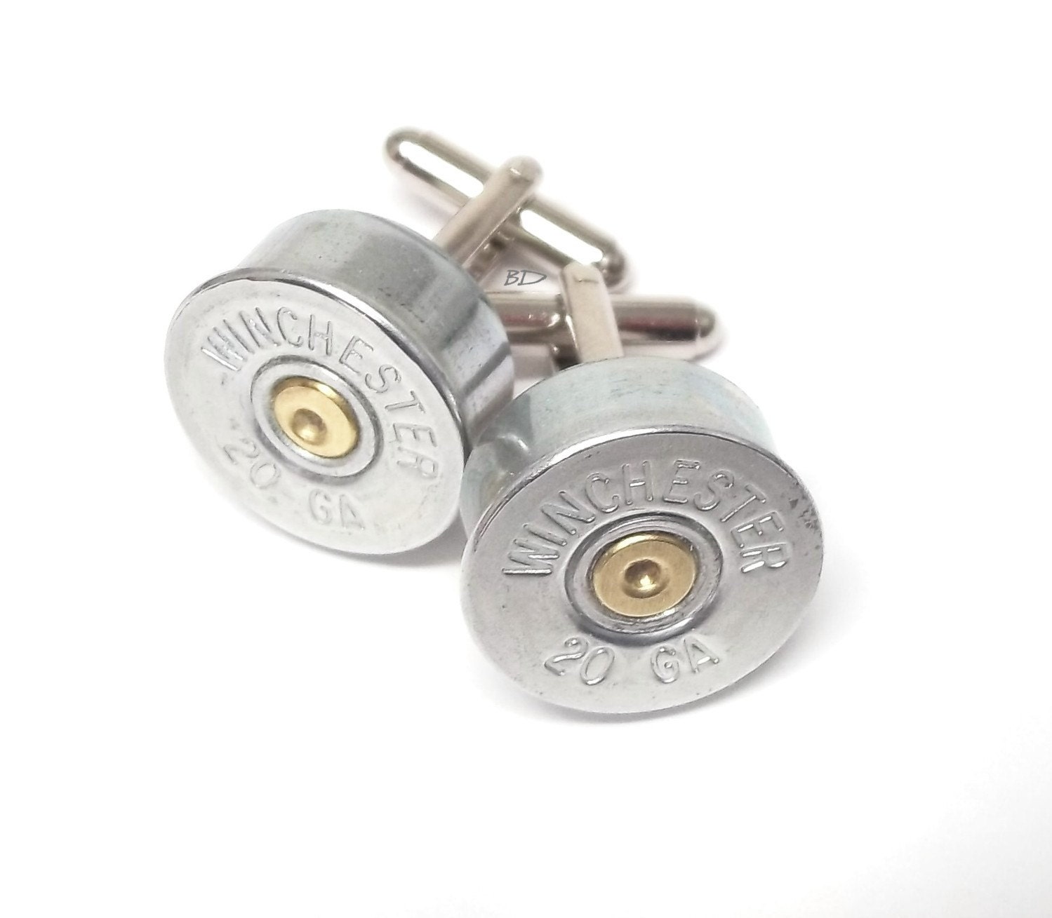 Shotgun Bullet Winchester Cufflinks 20 Gauge Shotgun Cufflinks - Silver Tone
