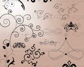 Photoshop Brush Wedding flourishes Instant Download Vintage Wedding Digital Scrapbooking Flourish, Elements Il_170x135