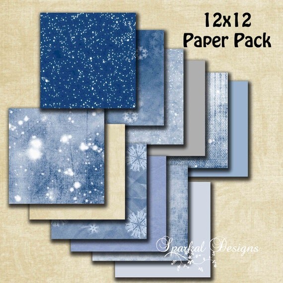 Blue Glitter Paper Denim Paper Digital Background Paper Invitation paper Boy Party Paper Textured Linen Paper Instant Download 12x12 L991 Il_570xn