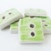 Handmade Ceramic Buttons Square Stoneware Pottery Pastel Lime Green Set Modern Rustic Minimalist
