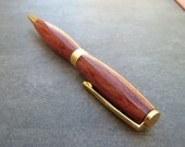 Wood Pen, Roadster Style, Bubinga with 24kt Gold Accents and Gift Box