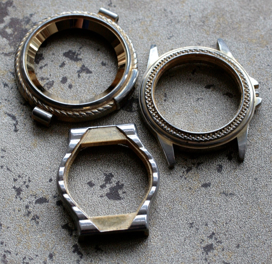 Wrist Watch Case Parts set of 3 by timemill on Etsy