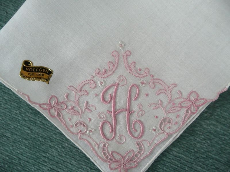 white embroidered handkerchief