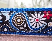 Dog Collar 1" Quick Release Adjustable - Americana Paisley Garden - Small, Med. or Large