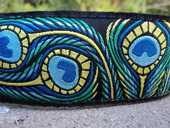 Peacock Art Dog Collar 1.5" Adjustable Quick Release img