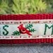Sale Christmas Dog Collar 1" Quick Release --Merry Christmas with Cardinal / NO Martingale