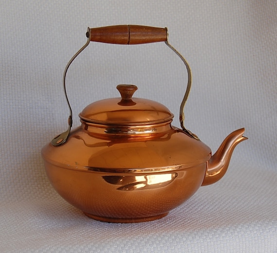 Vintage Copper Tea Kettle Solid Copper Made by FunkyJunkyVintage