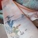 skinny necktie hand painted 1960s MOD Asian tie