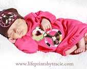 Infant Baby Girl Peace Tree Fuchsia Gown SET/OUTFIT