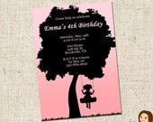 PRINTABLE Swinging Girl Silhouette Party Invitations Il_170x135