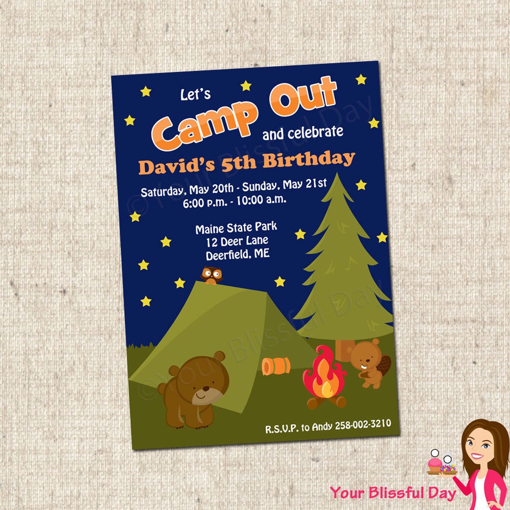 PRINTABLE Boy Camp Out Party Invitations Il_170x135