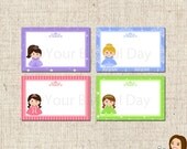 PRINTABLE Princess Party Label Tents (Character and Background of your choice) Il_170x135