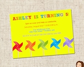 PRINTABLE Colorful Pinwheels Party Invitation Il_170x135