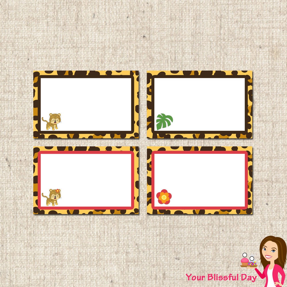 PRINTABLE Leopard Label Tents (Boy or Girl) Il_570xn