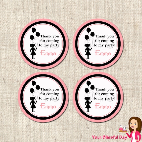 PRINTABLE Girl Silhouette Favor Tags (Personalized) Il_570xn
