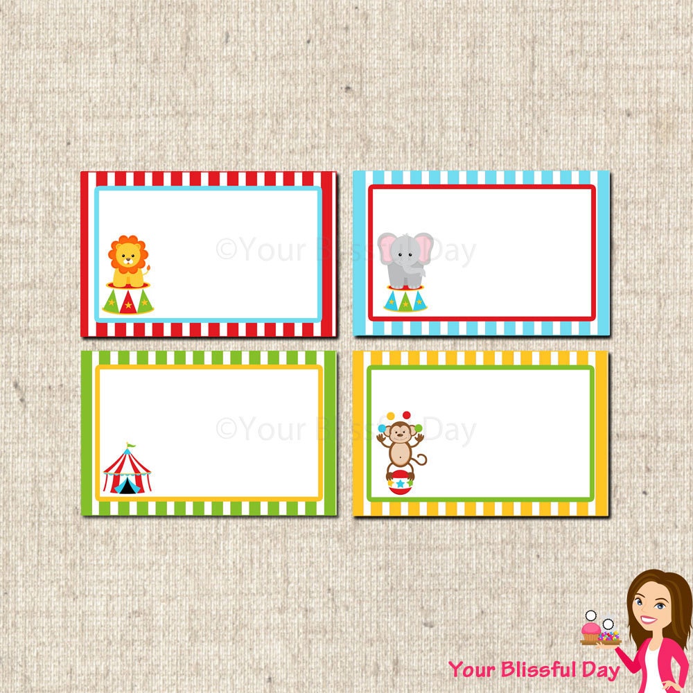 PRINTABLE Circus Themed Label Tents Il_570xn