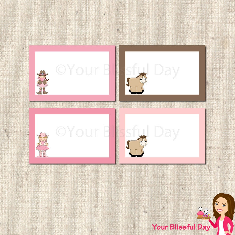 PRINTABLE Cowgirl Label Tents Il_570xn