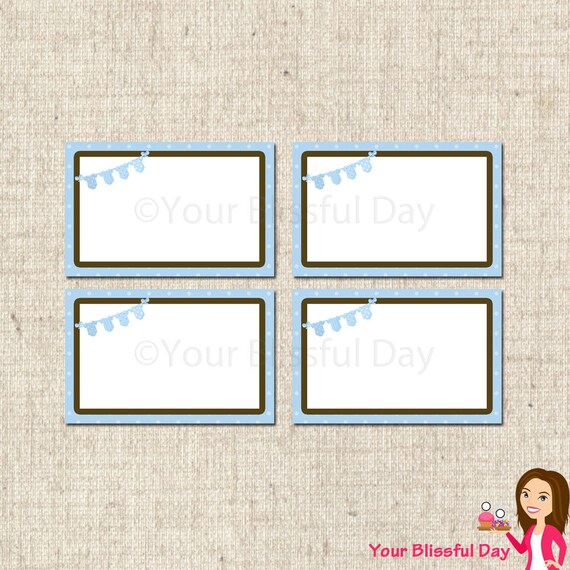 PRINTABLE Baby Boy Onesie Clothesline Baby Shower Label Tents Il_570xn