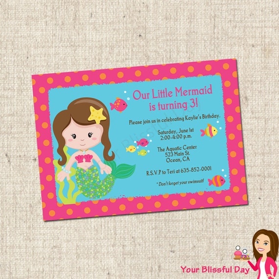 PRINTABLE Mermaid Invitation Il_570xn