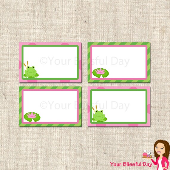 PRINTABLE Girl Frog Label Tents Il_570xn