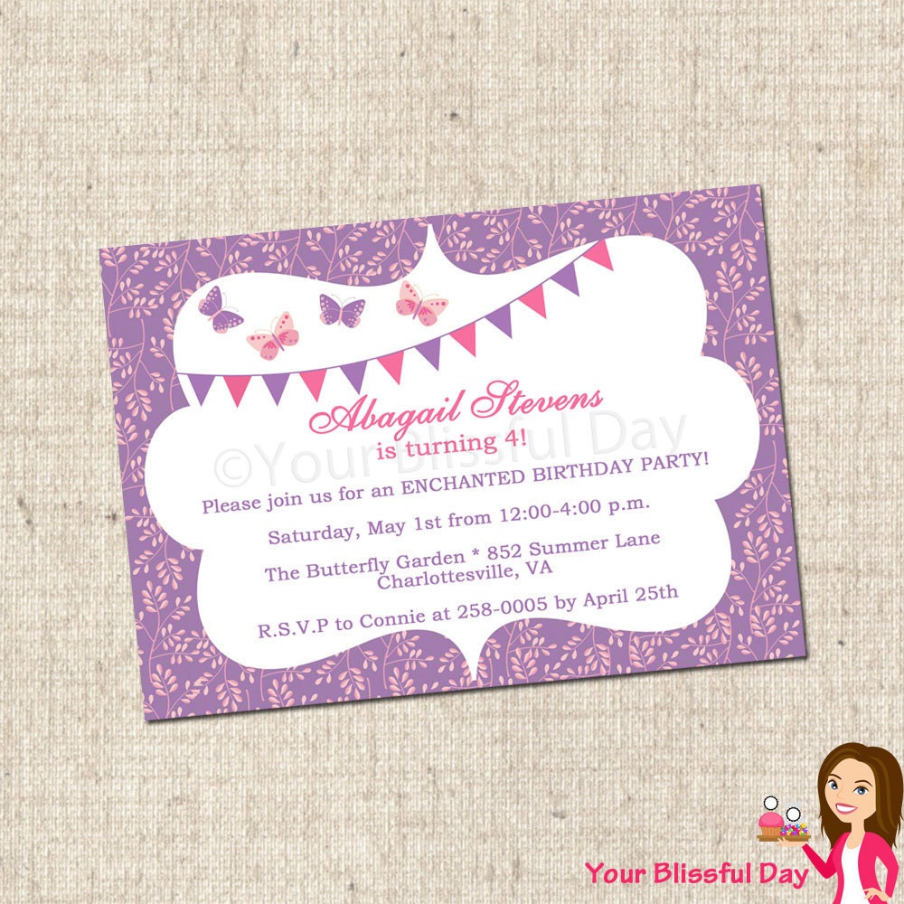 PRINTABLE Enchanted Butterfly Party Invitation Il_570xn