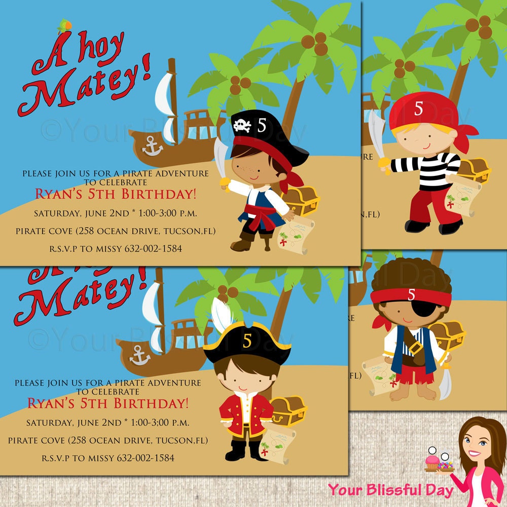 PRINTABLE Boy Pirate Party Invitations Il_570xn