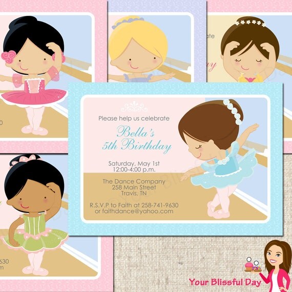 PRINTABLE Ballerina Party Invitation (Character of your choice) Il_570xn