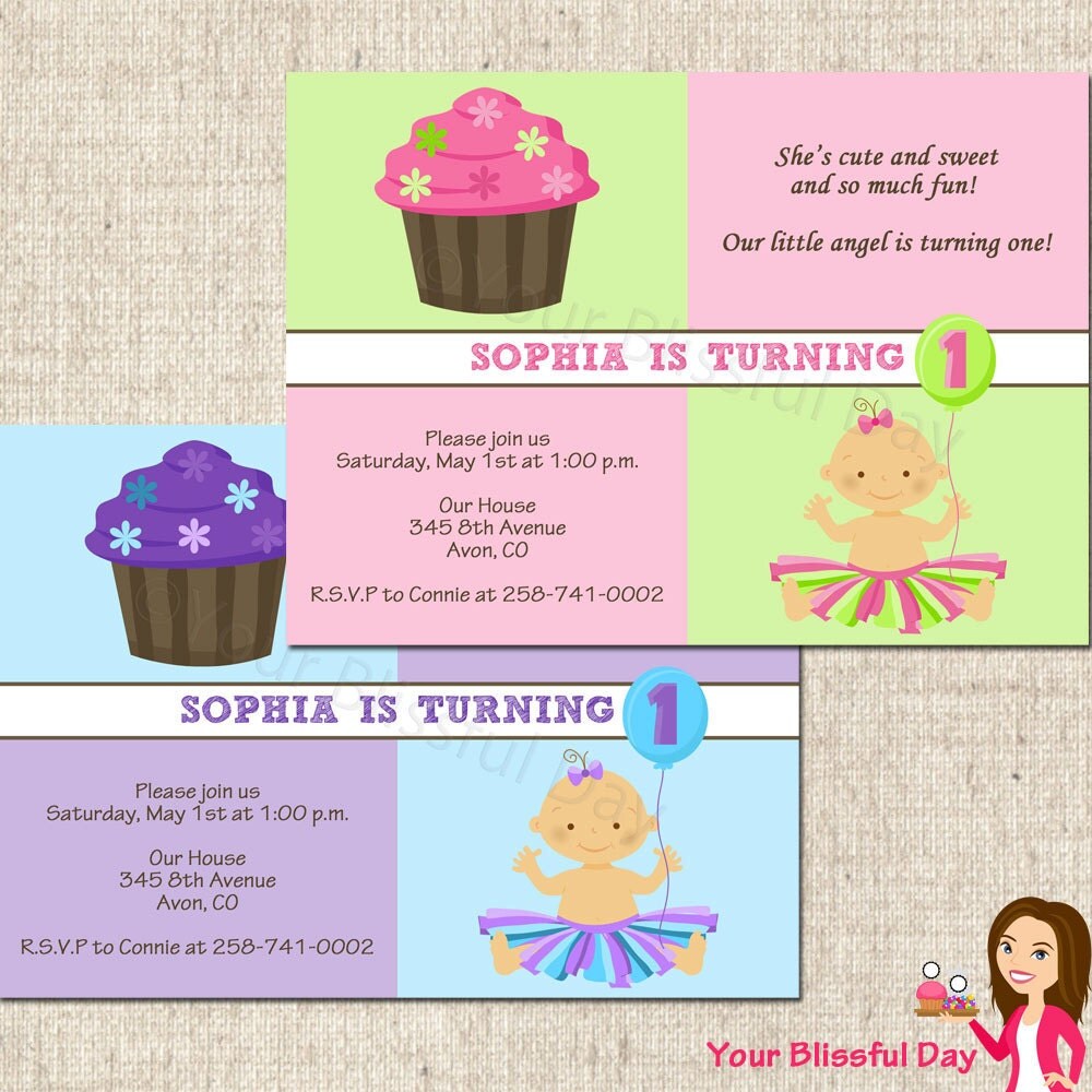 PRINTABLE 1st Birthday Girl Party Invitation Il_570xn