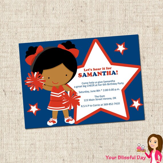 PRINTABLE Cheerleader Party Invitation (Character of your choice) Il_570xn