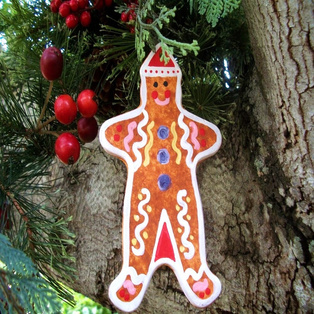 gingerbread man Christmas ornament set of 3