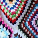 Multicolored Retro-modern Crocheted Granny Square Confetti Afghan