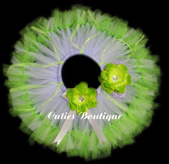 Lime Purple Pixie  Fairytale Petti Tutu  Headband Set ------Custom made Size 3 6 9 12 18 Month....2T 3T 4T...